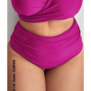 🌸3/$15🌸Fuchsia High Waist Ruched Bikini Bottoms sz 16